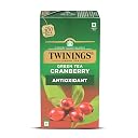 Twinings Green Tea Cranberry, 25 Tea Bags| Pack of 1| Perfectly Balanced & Refreshing Taste| Zingy Sharpness of Cranberry with Golden | Handpicked Green Tea Leaves| Enjoy a Hot Cup of Tea gallery image