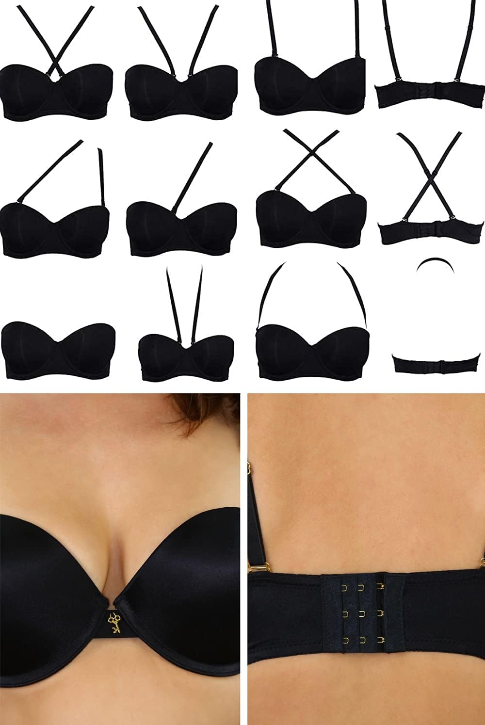 ToBeInStyle Women’s Deep Plunge U-Shaped V-Bra Convertible Supportive w/Padded Cups & Low Open Back - Image 7