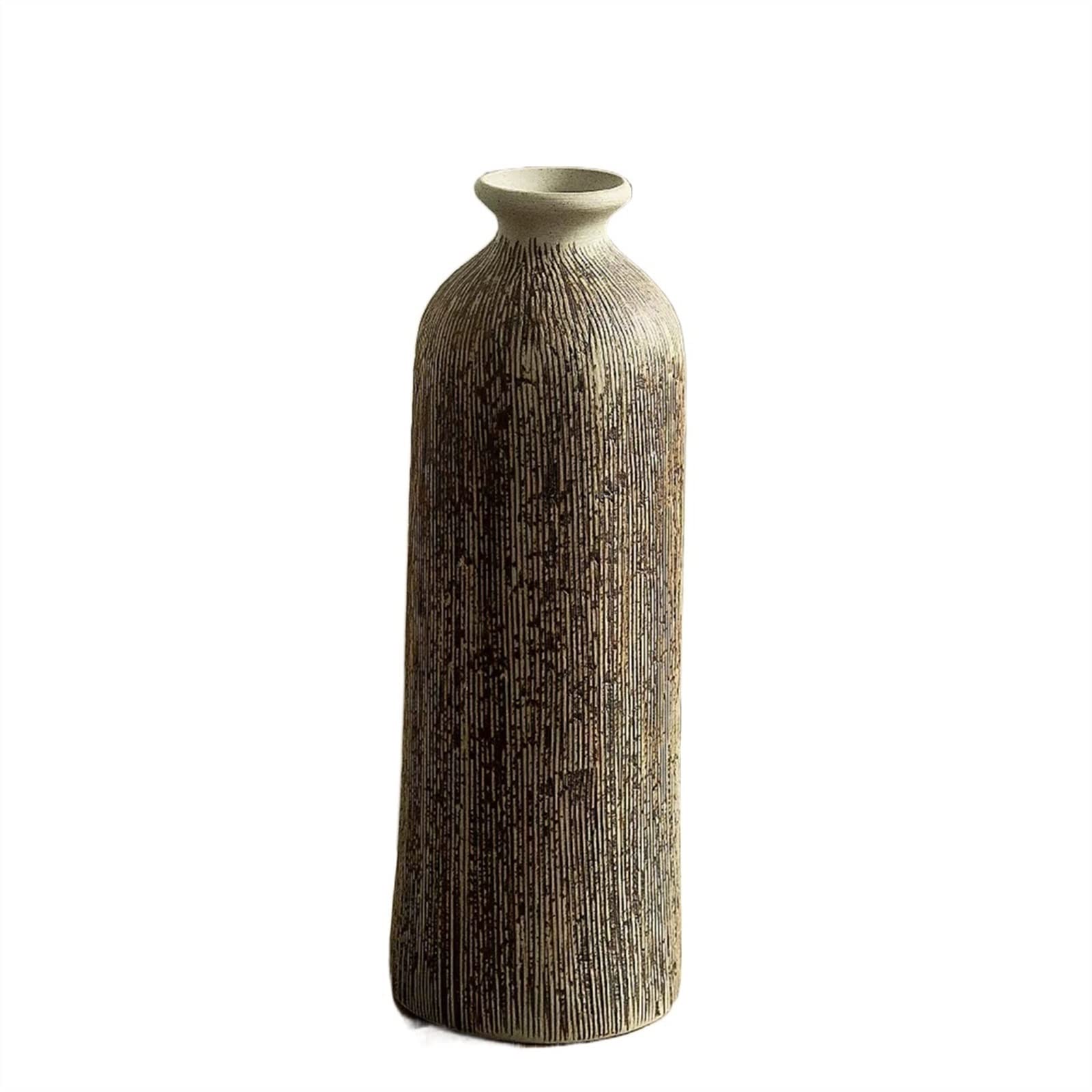 Vase en céramique vintage grand format pour arrangement floral élégant