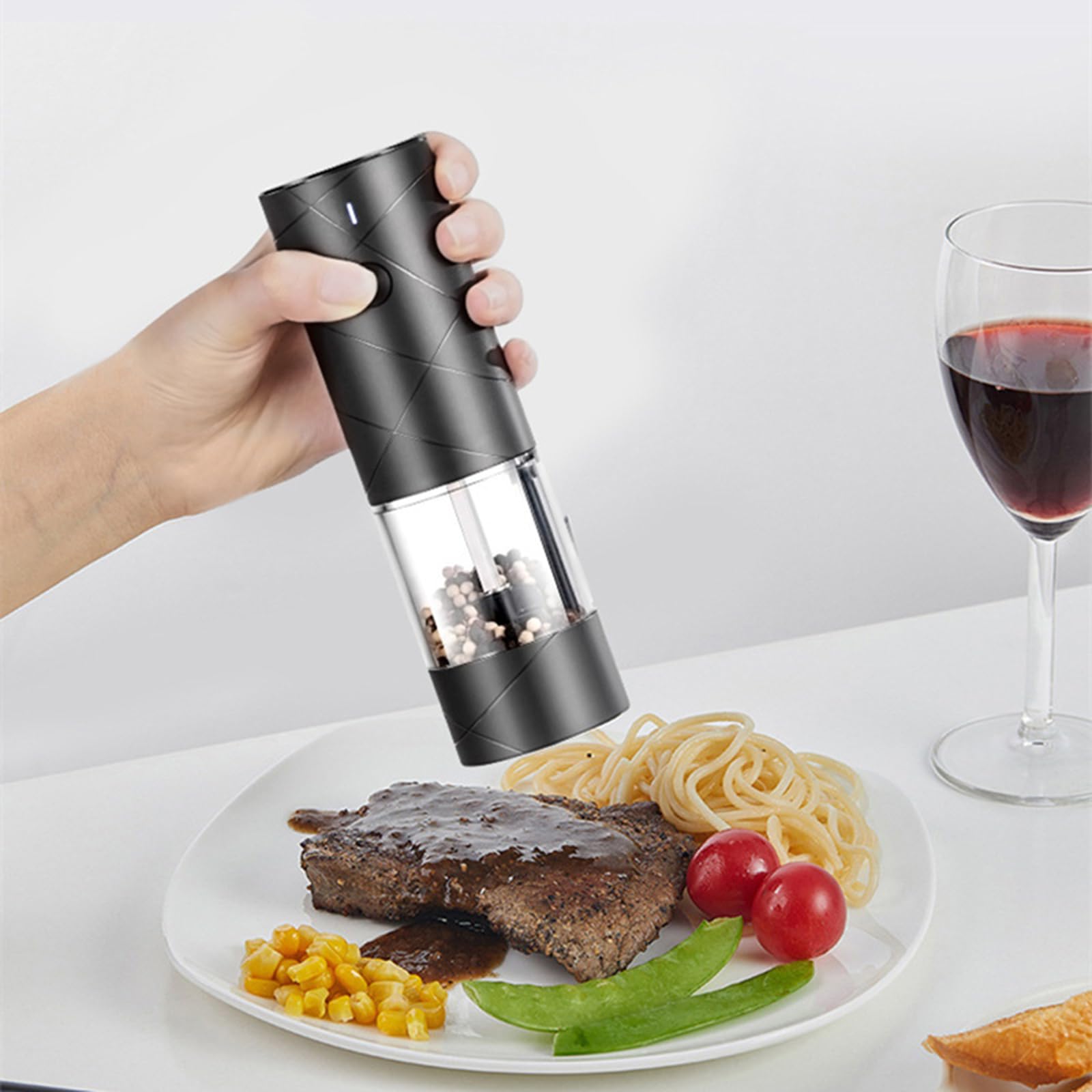 Molinillo inalámbrico recargable para café, molinillo de sal y pimienta con luz LED, para el hogar, cocinas, electrodomésticos, molinillo de café