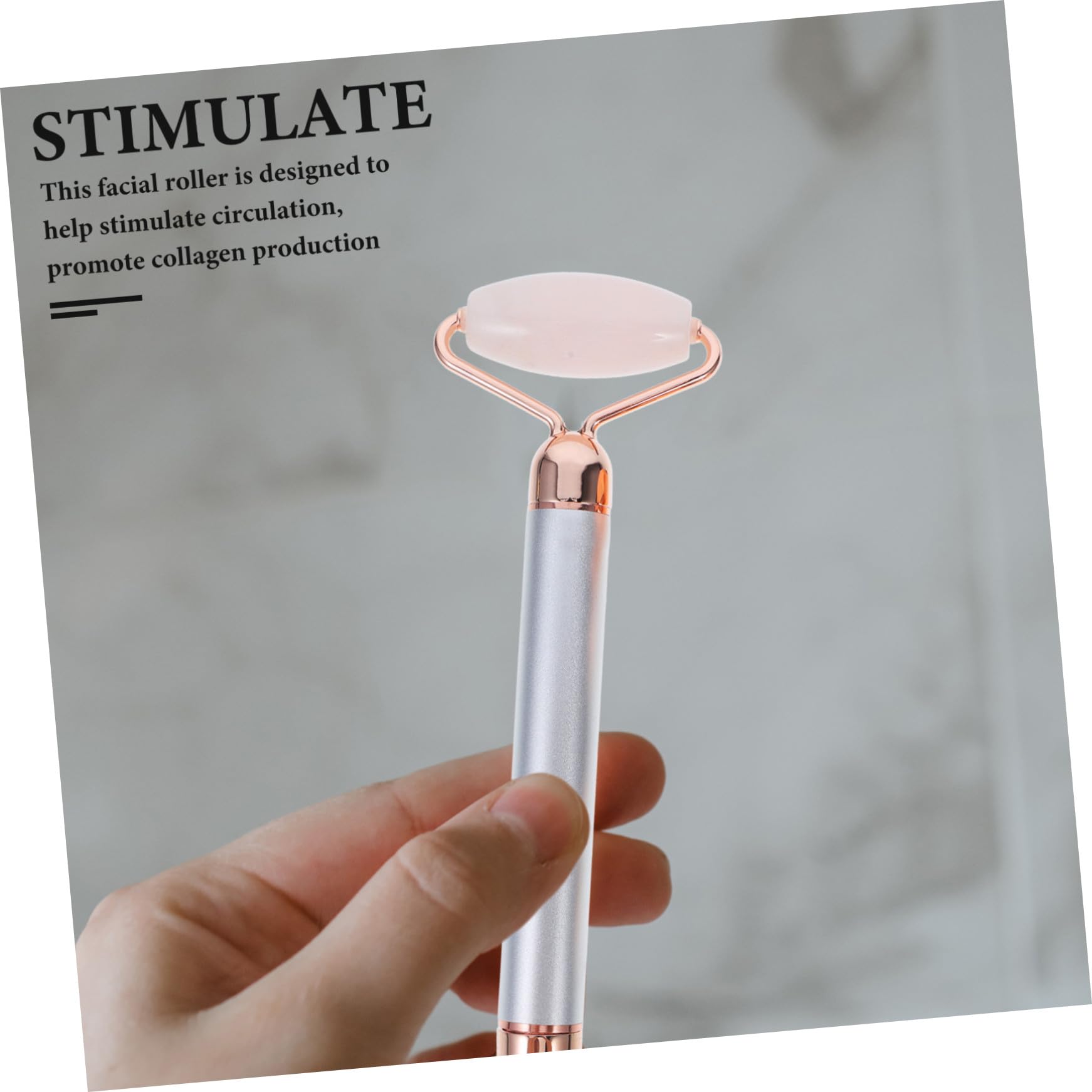 IMIKEYA Rullo Argento Jade Cristallo 1 di Viso Massaggiante in e 3-in-1 da Lega di Zinco Ridurre le Rughe e Stimolare la Produzione di Collagene Set Cura per per Pelle Femminile