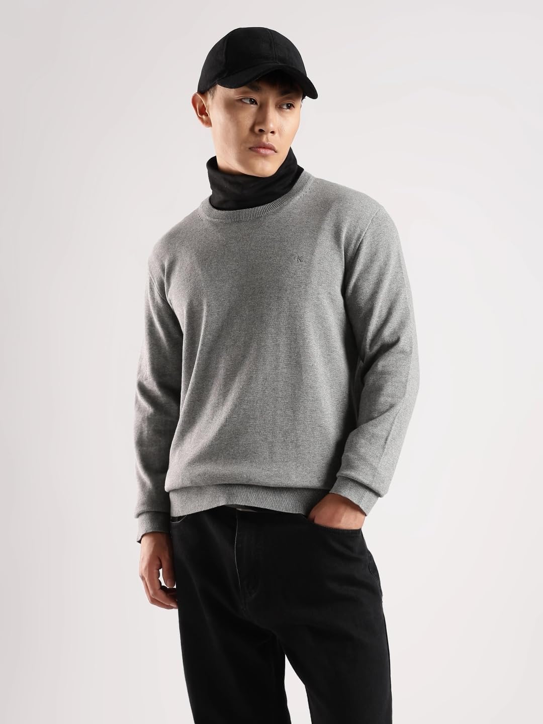 Calvin Klein Men's Knit Campus Crew Neck Cotton CK Golf Sweater