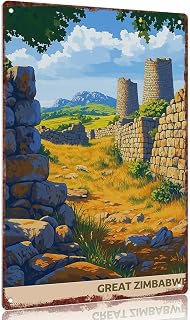 Great Zimbabwe Travel Sign Zimbabwe Poster Vintage Tin Sign For Home Bedroom Dorm wall Decor 12x8inch
