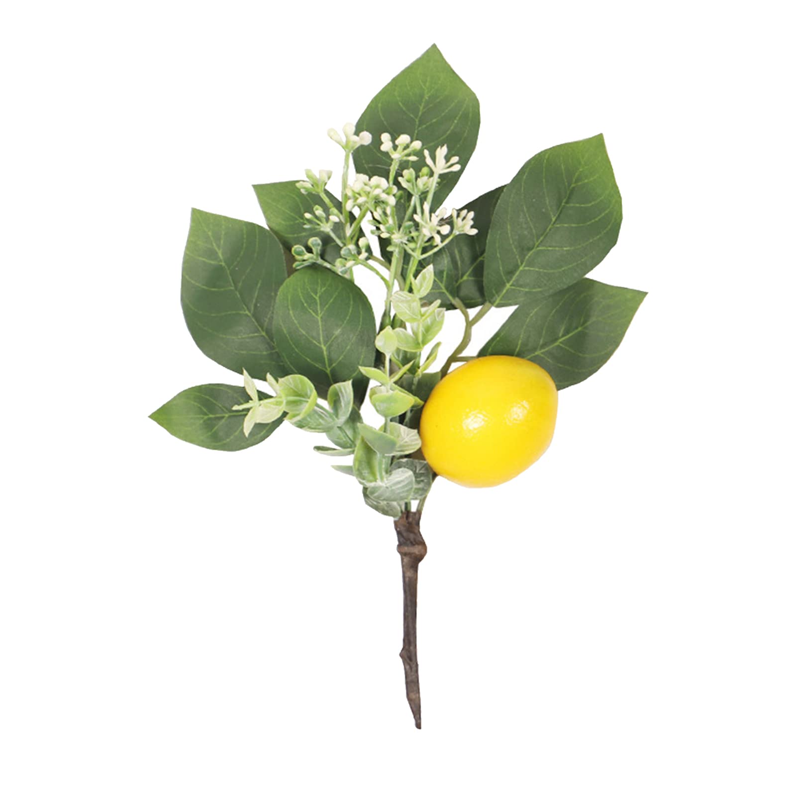 LSFYYDS 1Pcs Artificial Lemon Branch,Artificial Fruit Branch,Fake Lemon Stem,Simulation Lemon Branch for DIY Holiday Wedding Decorations (20cm/7.9in)