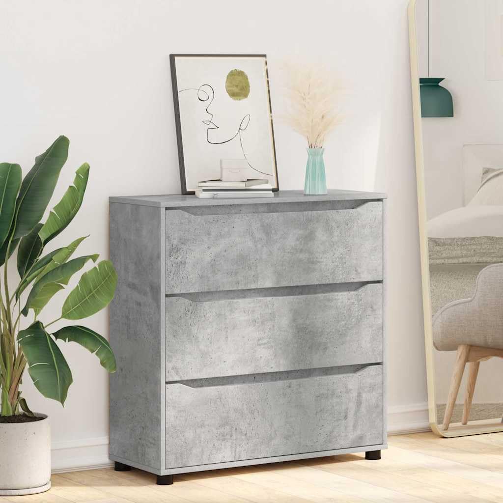Armario de almacenamiento hormigón gris 80x31x81 cm madera