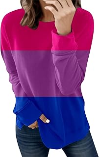 EYNMVR Oversized Sweatshirt Women Loose Solid Color Pullover Blouses Tops Crewneck 2023 Fall Fashion Long Sleeve Jumper Tops Side Split Outfits 2023 Fall Clothes