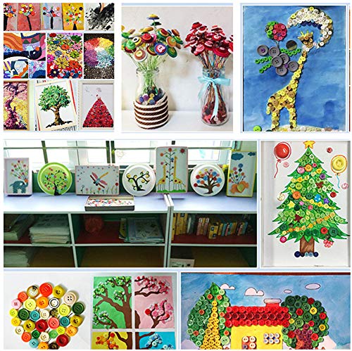 Around 600 Pieces Resin Buttons 2-Holes 4-Holes Sewing Decorative Buttons Beads Flatback for Crafts Embellishments Scrapbooking Painting Christmas Knitting Ornaments(White) - Image 4