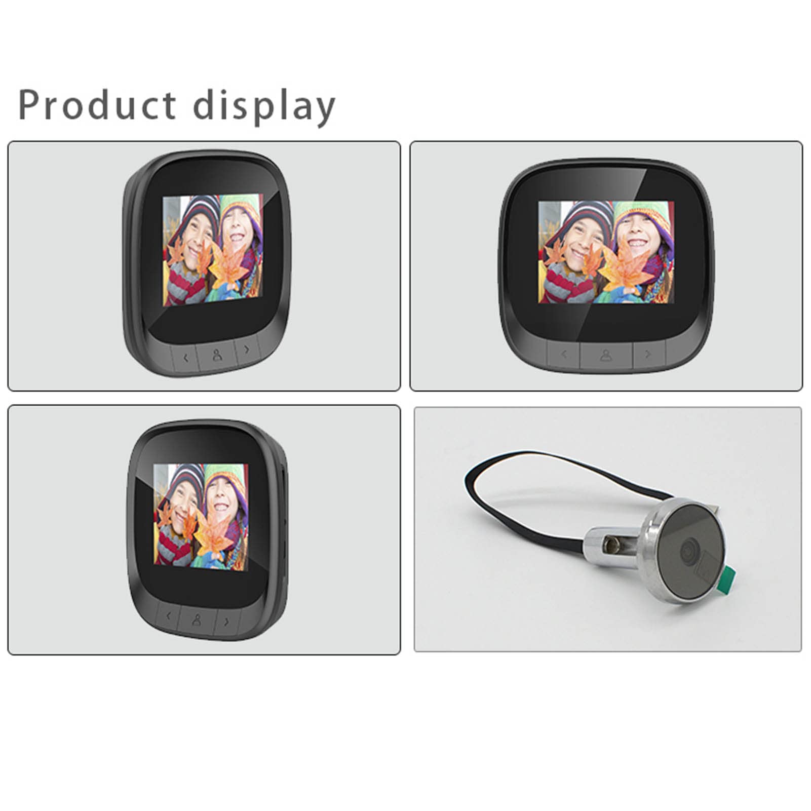 Spioncino Digitale per Porte, Telecamera Spioncino HD con Schermo LCD da 2,4 Pollici, Design Grandangolare a 90 Gradi con Fotocamera da 300.000 Pixel, Registrazione in Loop