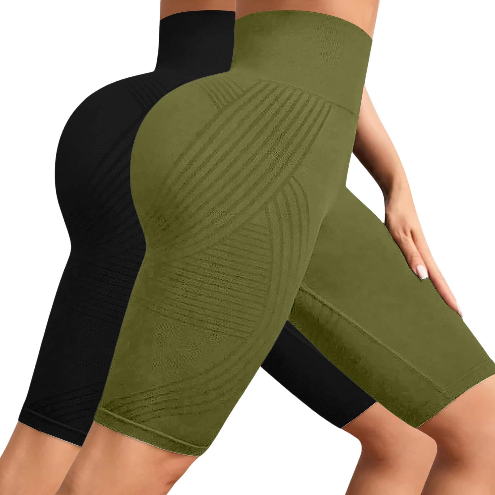 2 Pack Leggins Cortos Mujer Push Up Leggins Anticelulíticos Mujer Leggings Pantalones Verano Deportivos Anticelulitis 3D Compresión Lipedema Mallas Reductores Lipedema Deporte para Fitness y Yoga