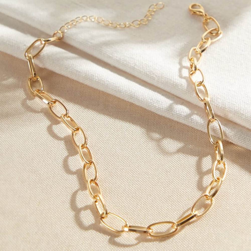 Collana Catena Grossa Chunky Donna – Lunga 19 Pollici – Con Ciondolo Unicorno E Perla – Nuova