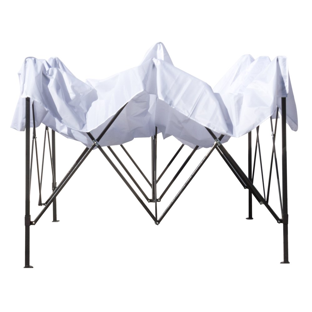 GAZEBO RICHIUDIBILE 3X3 Mt IN PVC PADIGLIONE AUTOMATICO IN TESSUTO A FISARMONICA COLORE BIANCO CON SACCA DA TRASPORTO