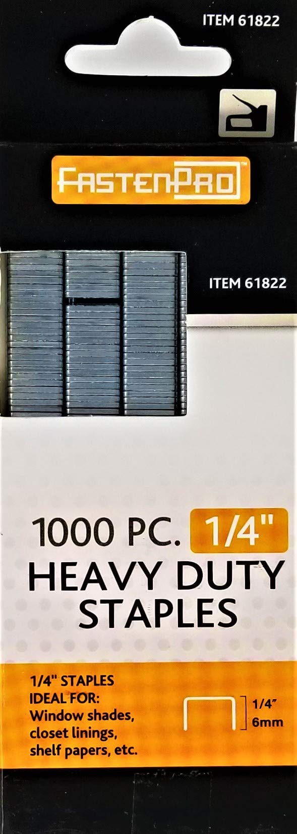 Fasten-Pro Heavy Duty Staples, 1/4", 1000 Pc.