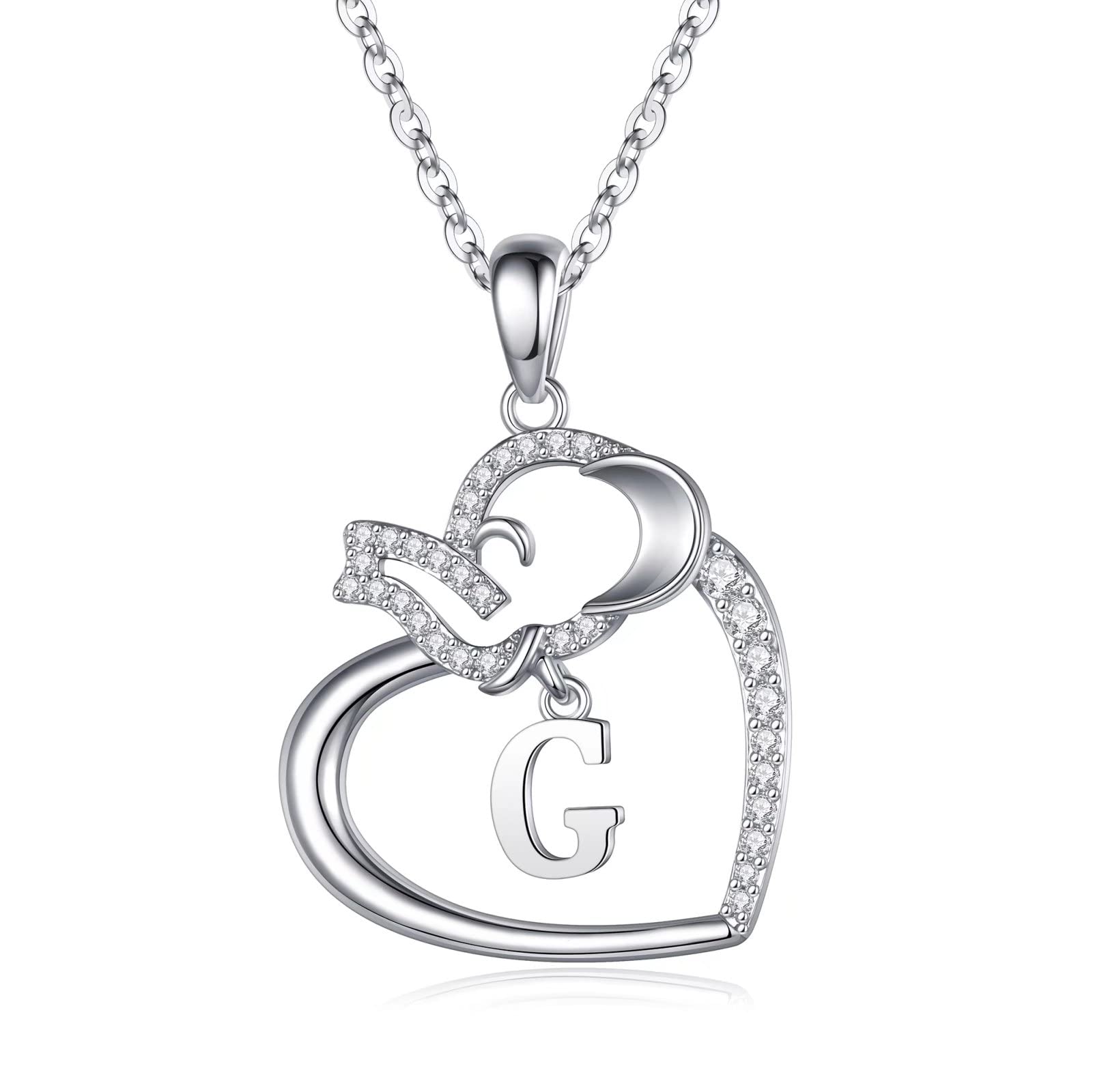 Elephant Gifts Elephant Necklaces for Women, Good Luck Elephant Love Heart Pendant Necklace Lucky Elephant Jewelry for Women Girls Friends