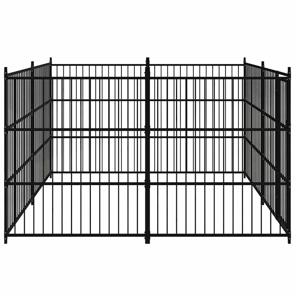 Perrera para perros de acero para exteriores, 300 × 300 × 185 cm, con cerradura, plegable y portátil, seguro para cachorros y perros, ideal para jardín, terraza, patio y uso en interiores