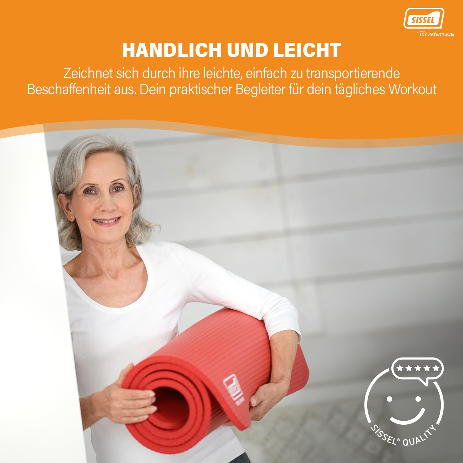 SISSEL Gymnastikmatte 1,5 cm | Yogamatte rutschfest 180x60 cm | Komfortable Sportmatte mit Dämpfung | Turnmatte für Fitness & Yoga Training zuhause | Yoga Matte | Als Fitnessmatte geeignet