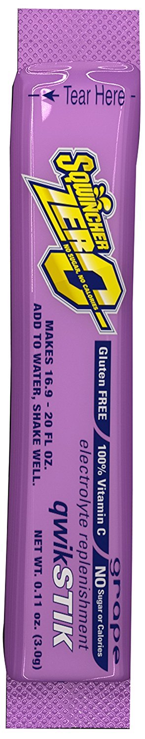 Squincher Qwik Stik - Sugar Free Electrolyte Powdered Beverage Mix, Grape 060107-GR, 1CS/10PK/500EA
