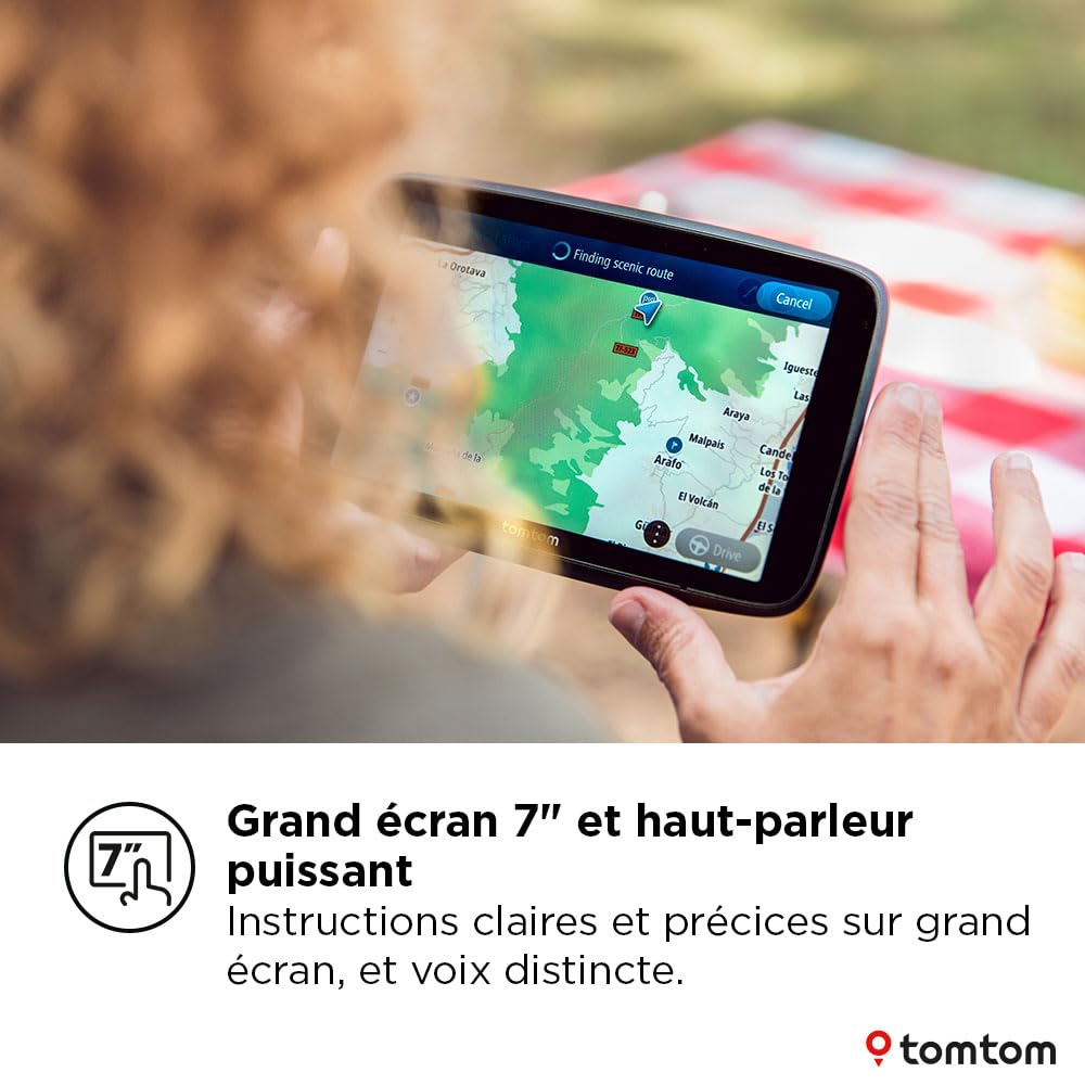 TomTom GPS GO Camper Max 2ème gnt. pour Camping-Car et caravanes, écran 7" avec Poi dédiés, MàJ Via Wi-FI,TomTom Traffic, Alertes des Zones de Danger, Cartes Monde, ZFE, mémorisation des profils