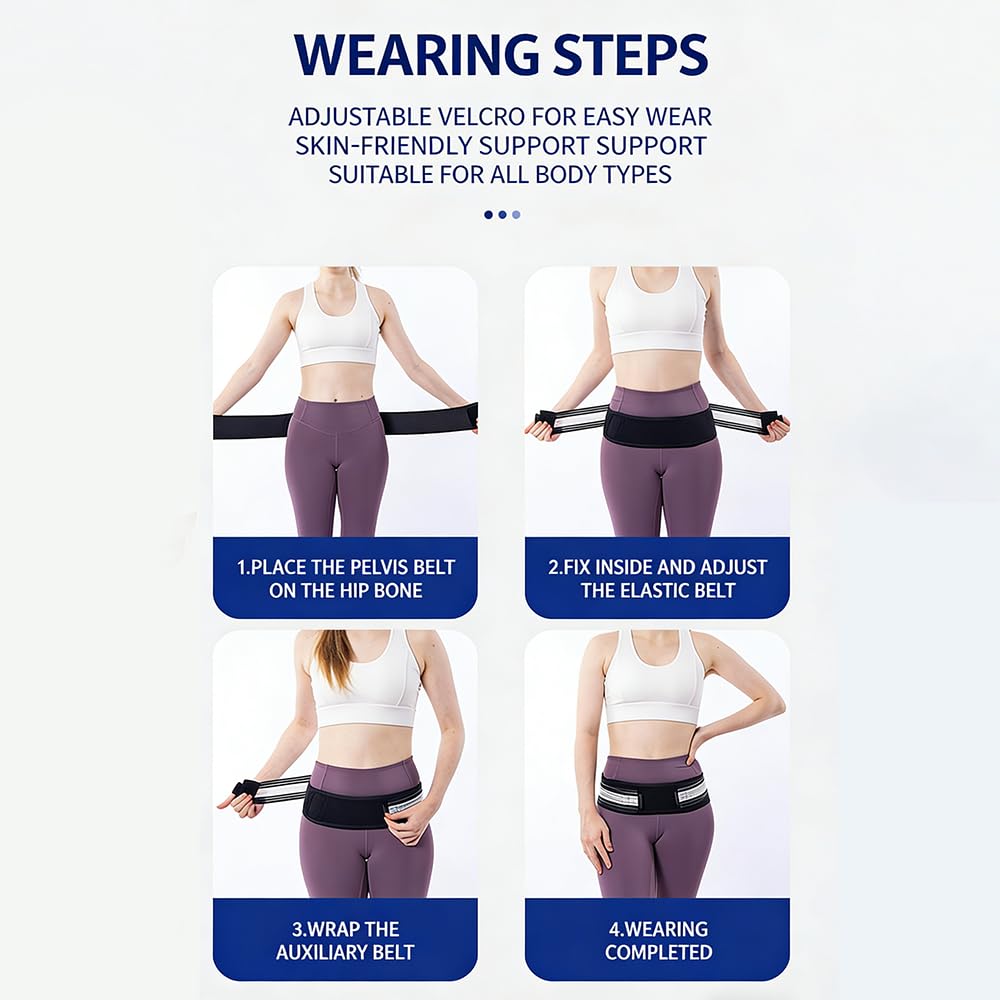 Ceinture Nofela Unisex Back Support Belt for Lumbar Sacroiliac Hip & Pelvic Comfort, Adjustable Daily Wear Stabilizer for Men & Women — view 7