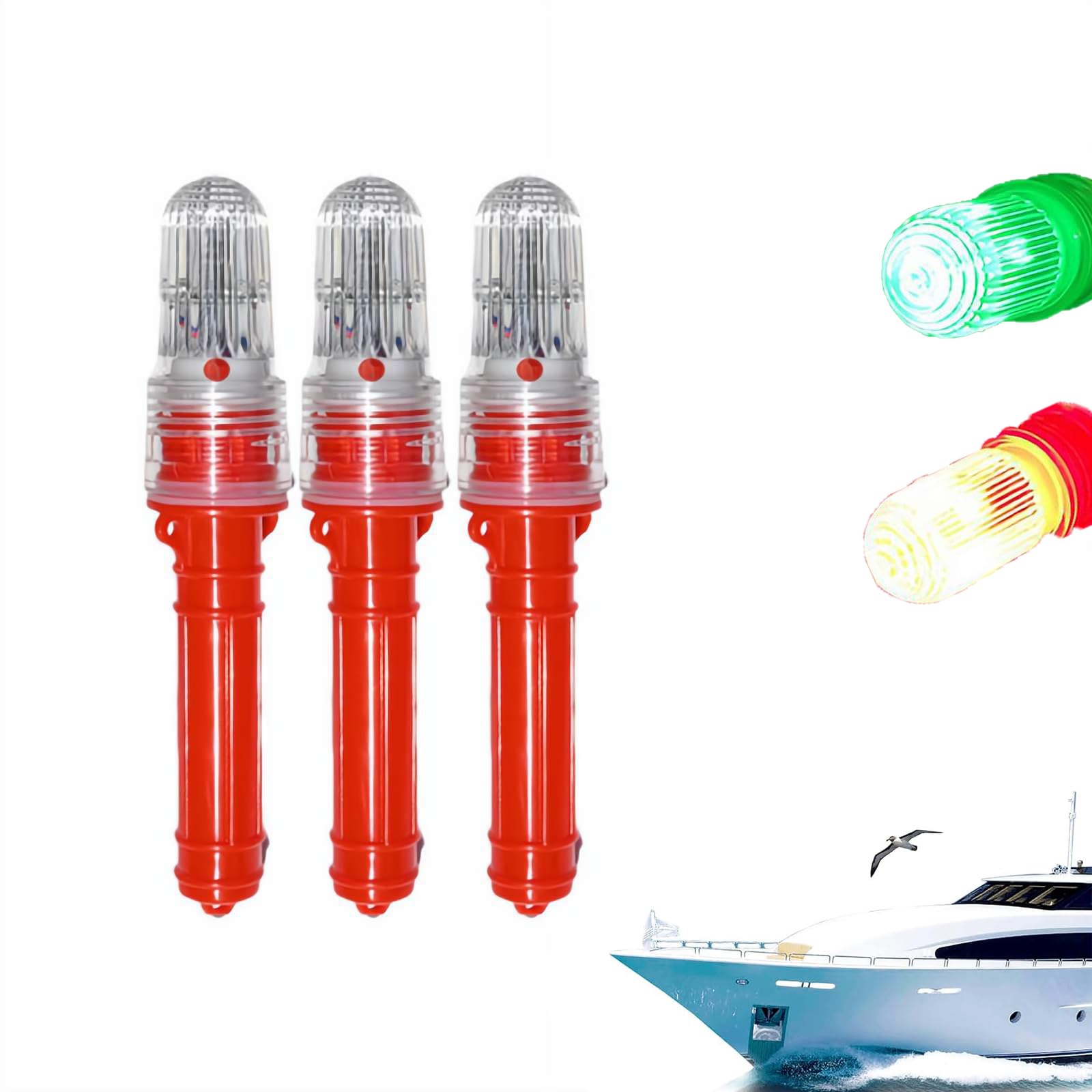 Premium 3PCS Electronic Boat Flares: CG Approved 2025 Visual Distress Signals