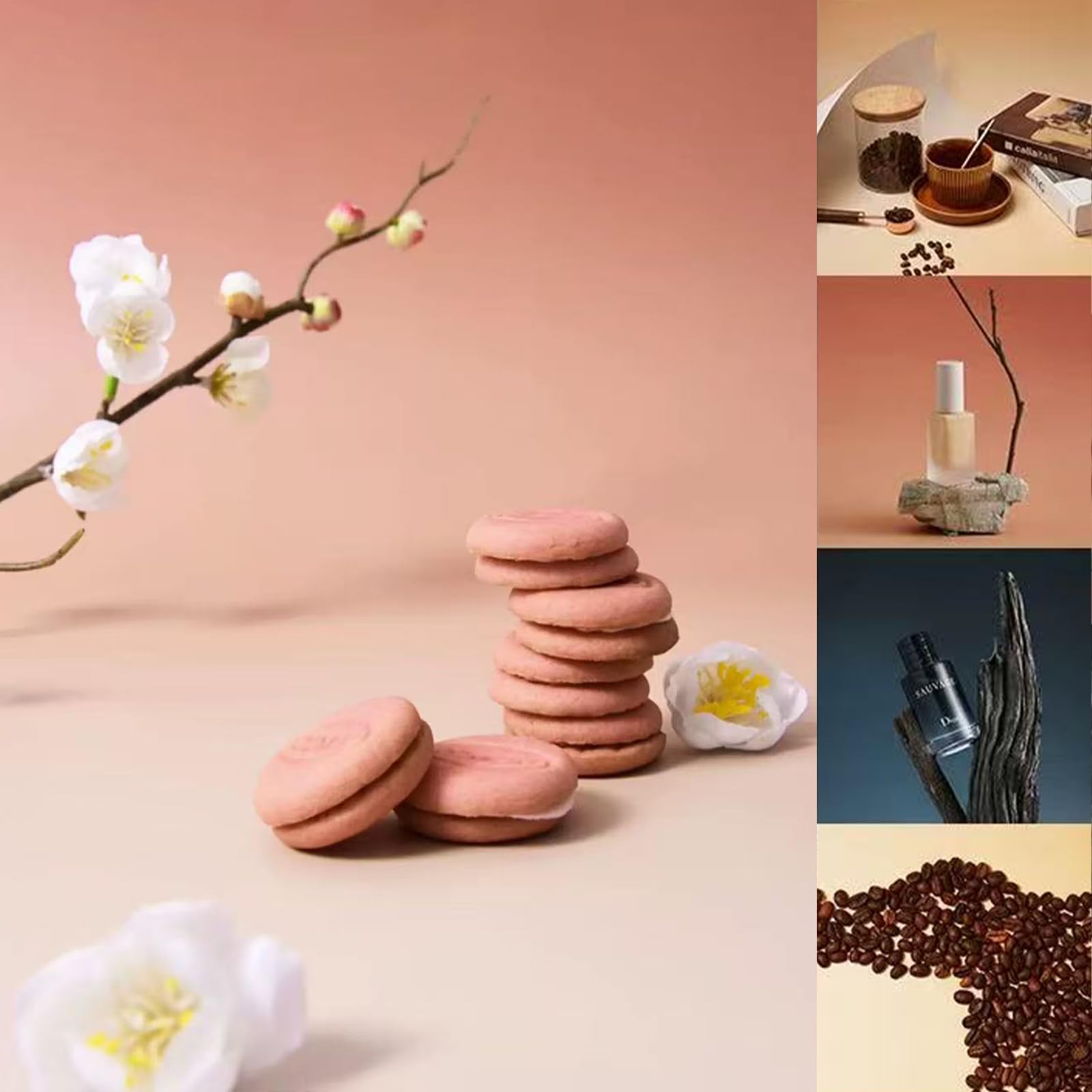 7 Piezas de Papel de Fondo Gradual para fotografía de diseño Original de 14 Patrones con Soporte, Doble Cara, Impermeable, Reutilizable, 34 x 23 Pulgadas, Fondos de Mesa Morandi para Alimentos, Joyas