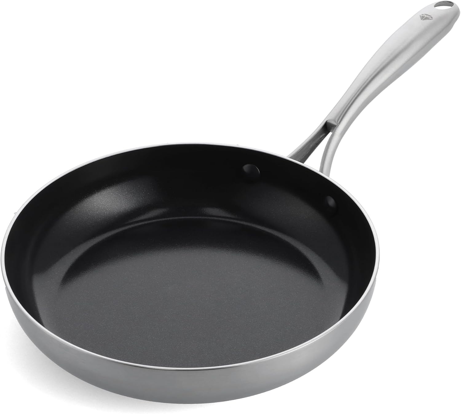 Silver Frying Pan with Non-Stick Surface