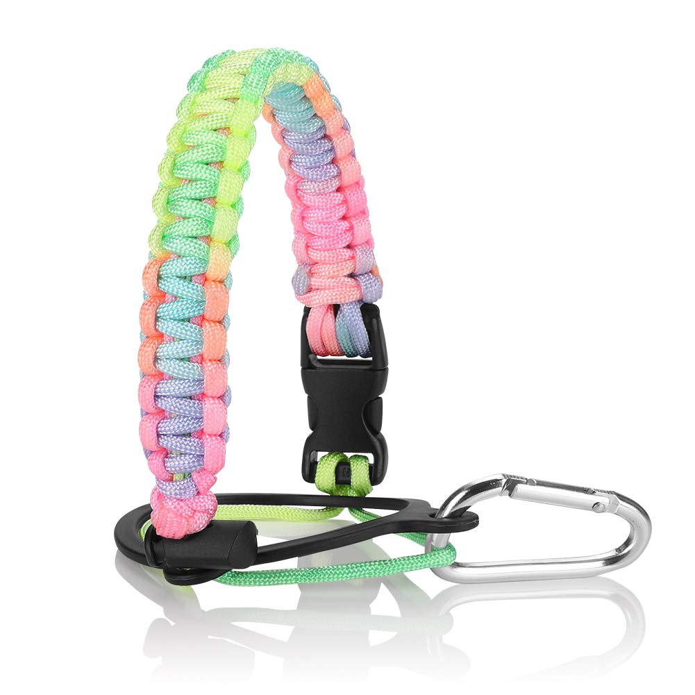Accmor Water Bottle Handle for Hydro Flask and Other Wide Mouth Bottles, Paracord Strap Carrier for 12oz to 64oz Bottle, Bottle Accessories for Hiking - with Safety Ring and Carabiner (Mixed Color) (B0838XF9ZR) Amazon Price History, Amazon Price Tracker