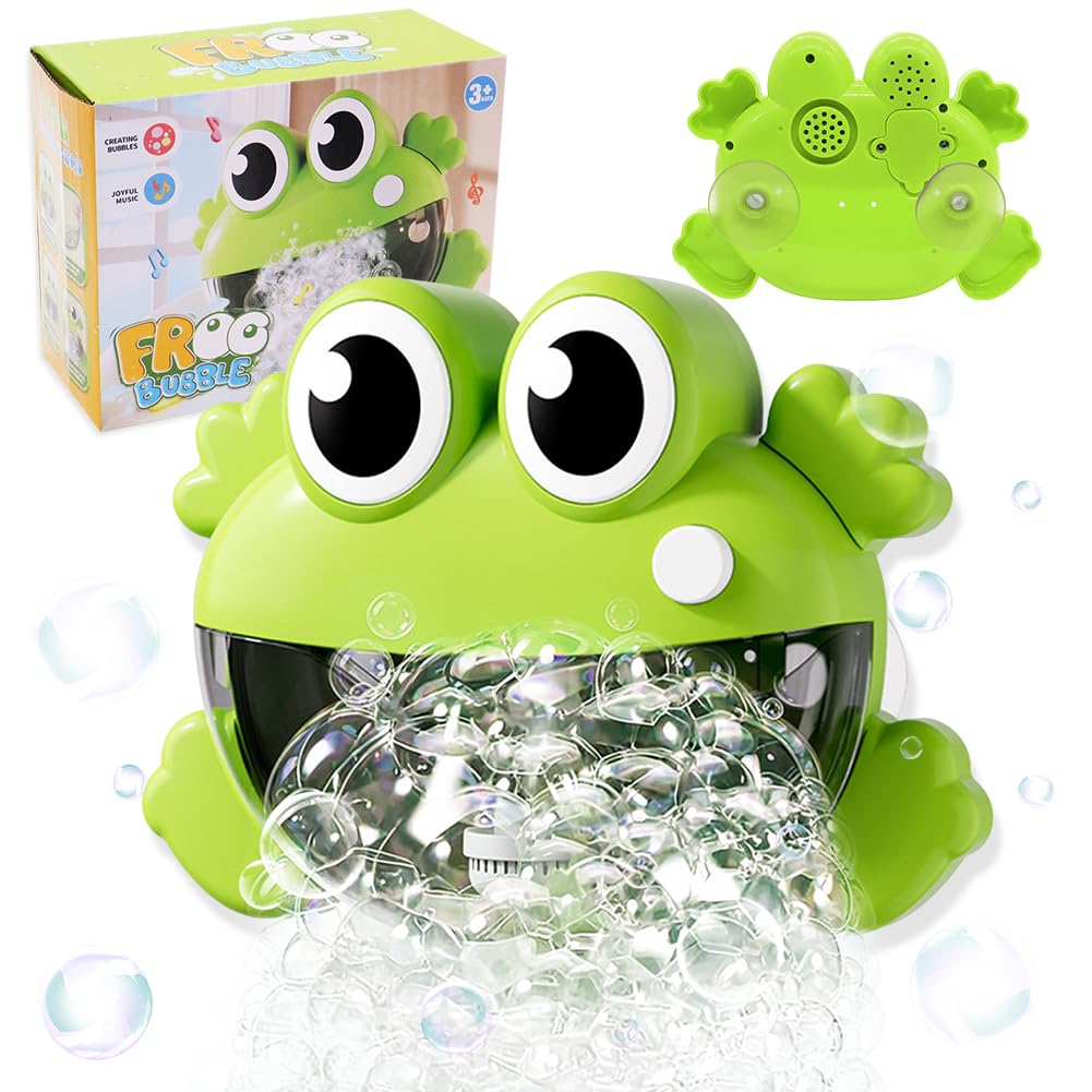 Baby Bath Bubble Toys, Crab Automatic Bubble Maker Bath Toy for Toddler 6-18 Months, Automatic Shower Bathtub Bubble Maker with Music, Baby Fun Shower Toys for Boys, Girls Ages 1-6-J