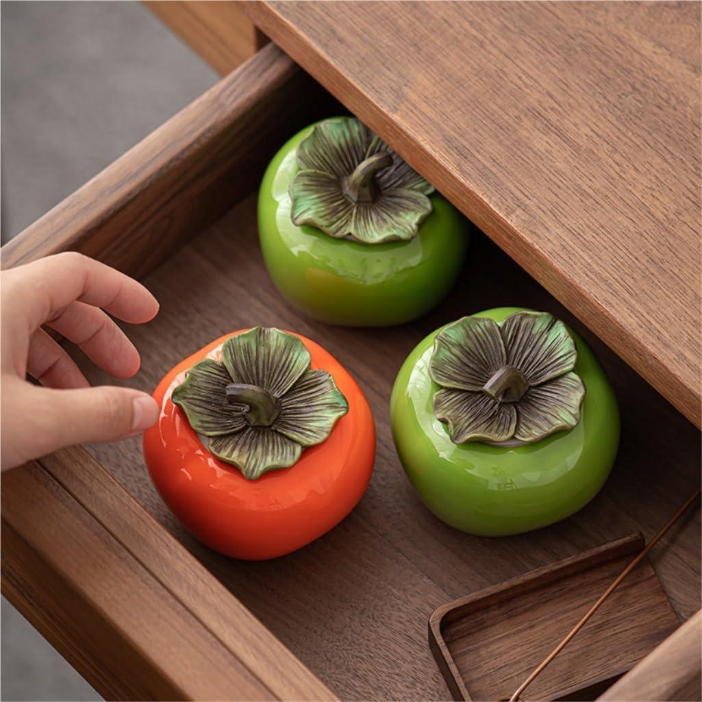 Scatola da tè Serbatoio di stoccaggio del tè sfuso in cachi in ceramica Serbatoio di stoccaggio sigillato piccolo Serbatoio di stoccaggio degli alimenti da cucina del magazzino del tè Contenitore per