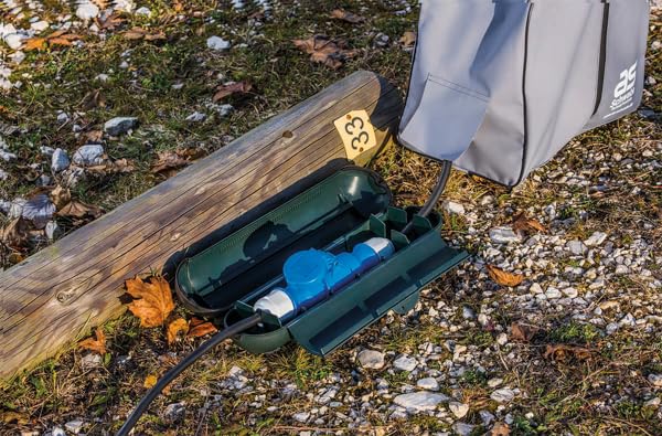 Boîtier sécurité prises CEE empêche les coupures et le vol de courant en camping