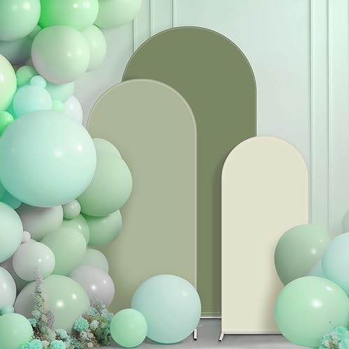 Miniatura 1 de Juego de 3 fundas para arco de boda de 456 pies, cubierta de telón de fondo de arco de doble cara de elastano ajustable para marco de arco, globo,
