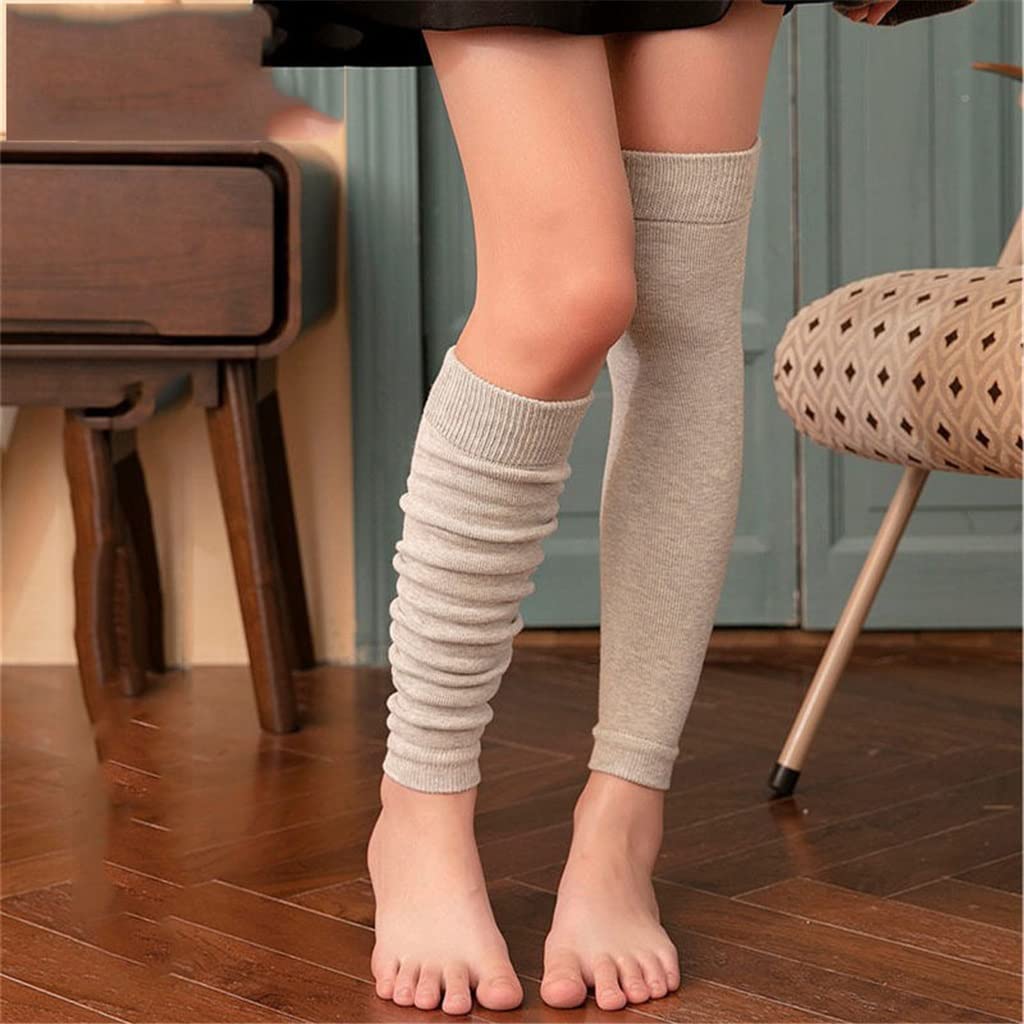 ACiyD Jambières Hiver Tricot Chaud Doux Botte Guêtre Haut Genou Jambières Unisexe Jambières Botte Topper Bas (Couleur : C, Taille : 45CM) (C 45CM)