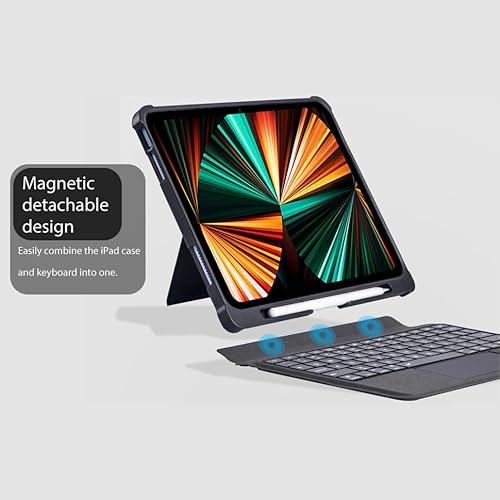 Inunion Magic Detachable Keyboard And Case For Ipad (10Th Generation), 2022 10.9" Smart Ipad 10Th Gen Case With Keyboard, 7 Color Backlit, Built-In Trackpad, Two-Piece Folio Design- Oxford Gray #TOP1
