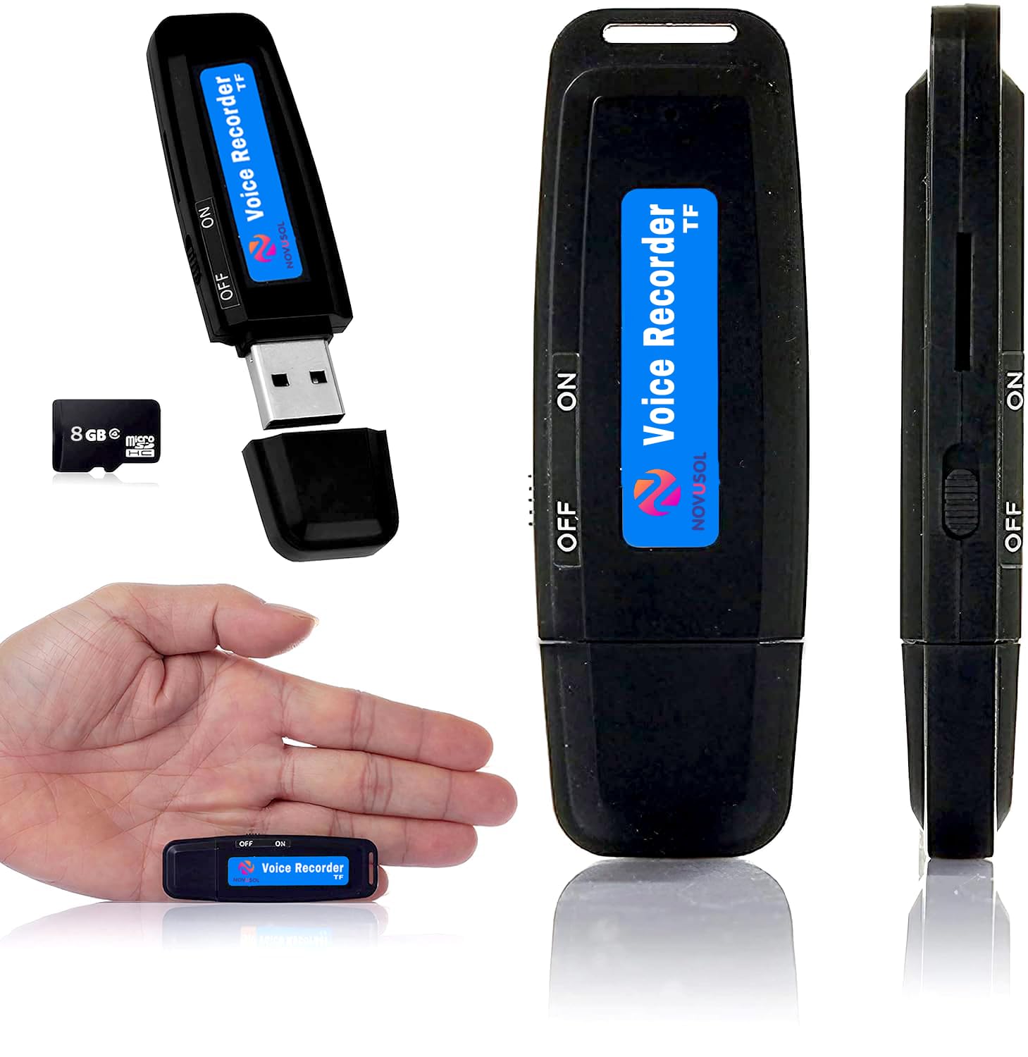 360 High Definition HD USB Voice Recorder, Clear Audio Recording Pen Drive 8 GB Memory inbuilt for Home,Office,Meetings (USB 8 GB Voice Recorder)