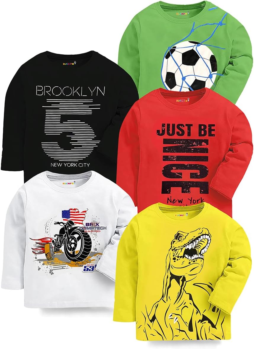 Boys Full Sleeves Regular Fit Cotton T-Shirt