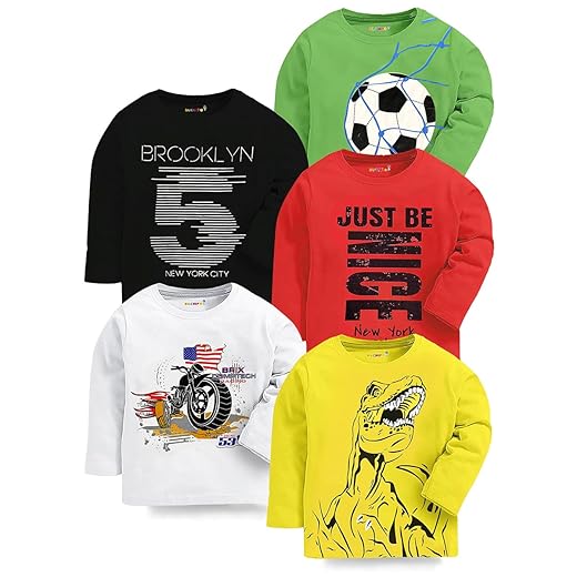 Kuchipoo Boys Full Sleeves Regular Fit Cotton T-Shirt