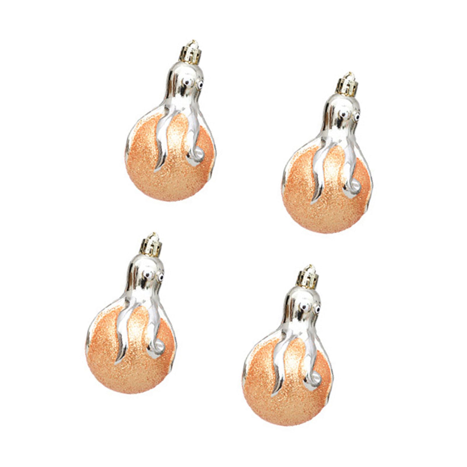 NMFLAB Of 4 Unique Sea Animal Holiday Ornaments Octopuses Decoration Perfect for Christmas Celebration Cephalopod Christmas Ornament