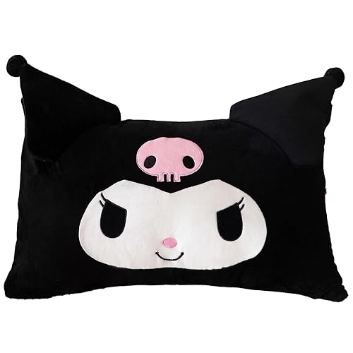 AMZROMI Kawaii Pillow case,Cotton Girl Black Pillow Covers,Cute Pillow,Cute Girl Plush Pillow Slips,for Dormitory/Decorative Bedroom/Livingroom,6242CM - Black