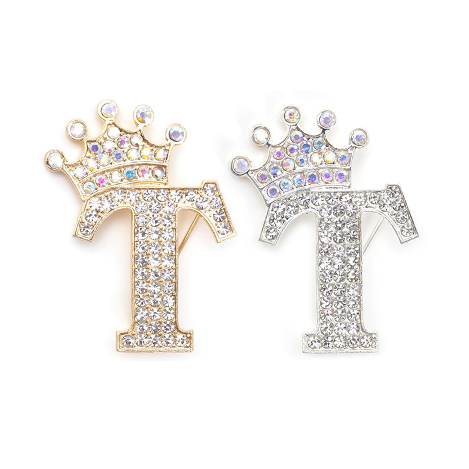 2Pcs Letter Brooches and Pins for Women A-Z Letter Brooch Pins Rhinestone Initial Accessories for Hat Backpacks Personal Custom Jewelry Gifts for Men Women