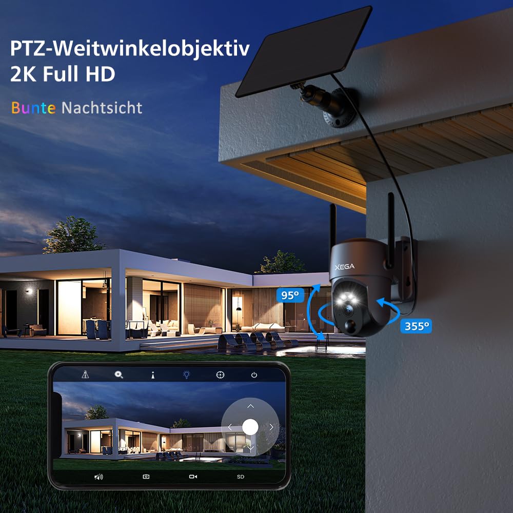 Xega Security Camera Wireless Outdoor Solar Security Cameras