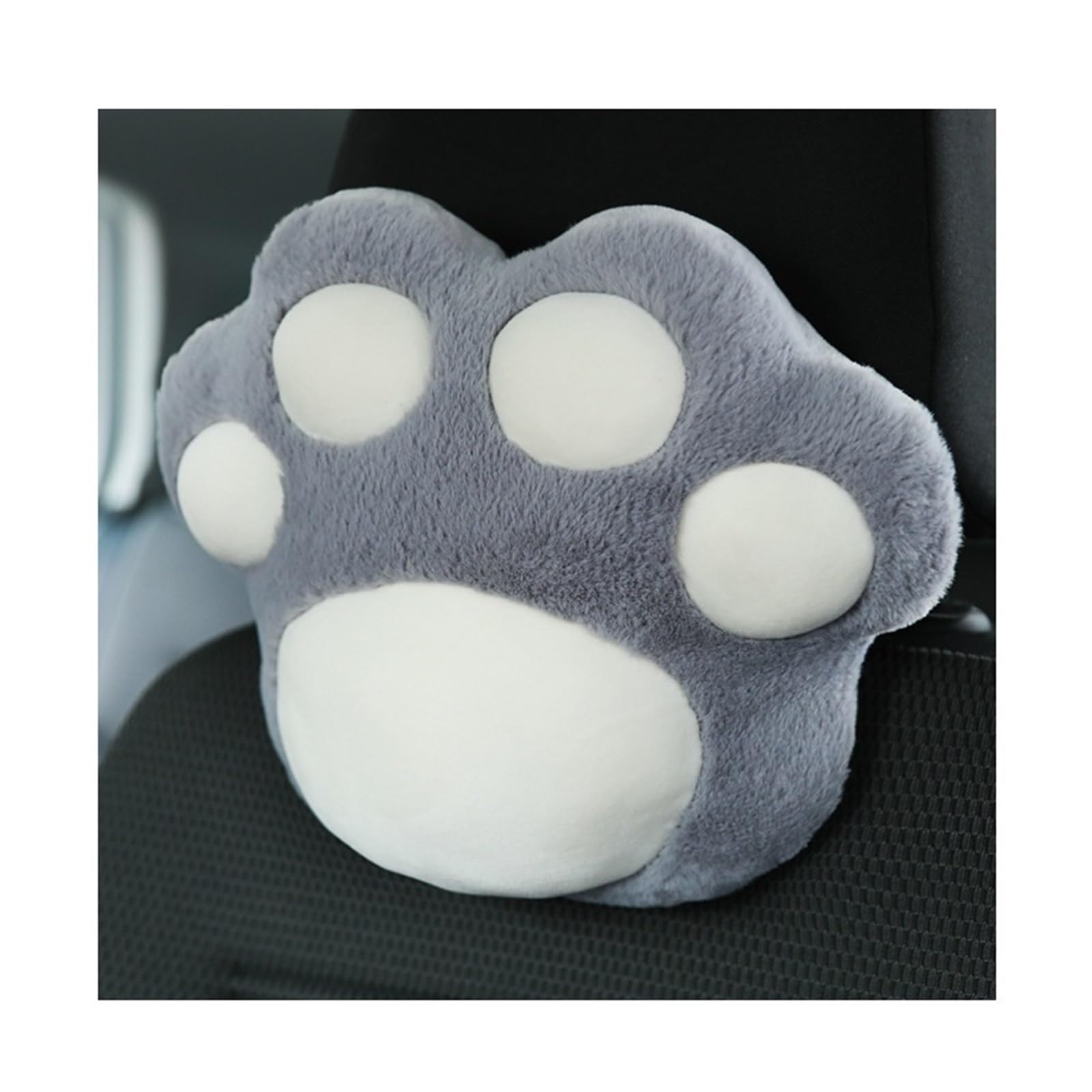 ATUMY Car Seat Pillow Car Plush Headrest Cute Cat Claws Car Neck Pillow Pillow Decorative Products Car Headrest(Headrest gray)