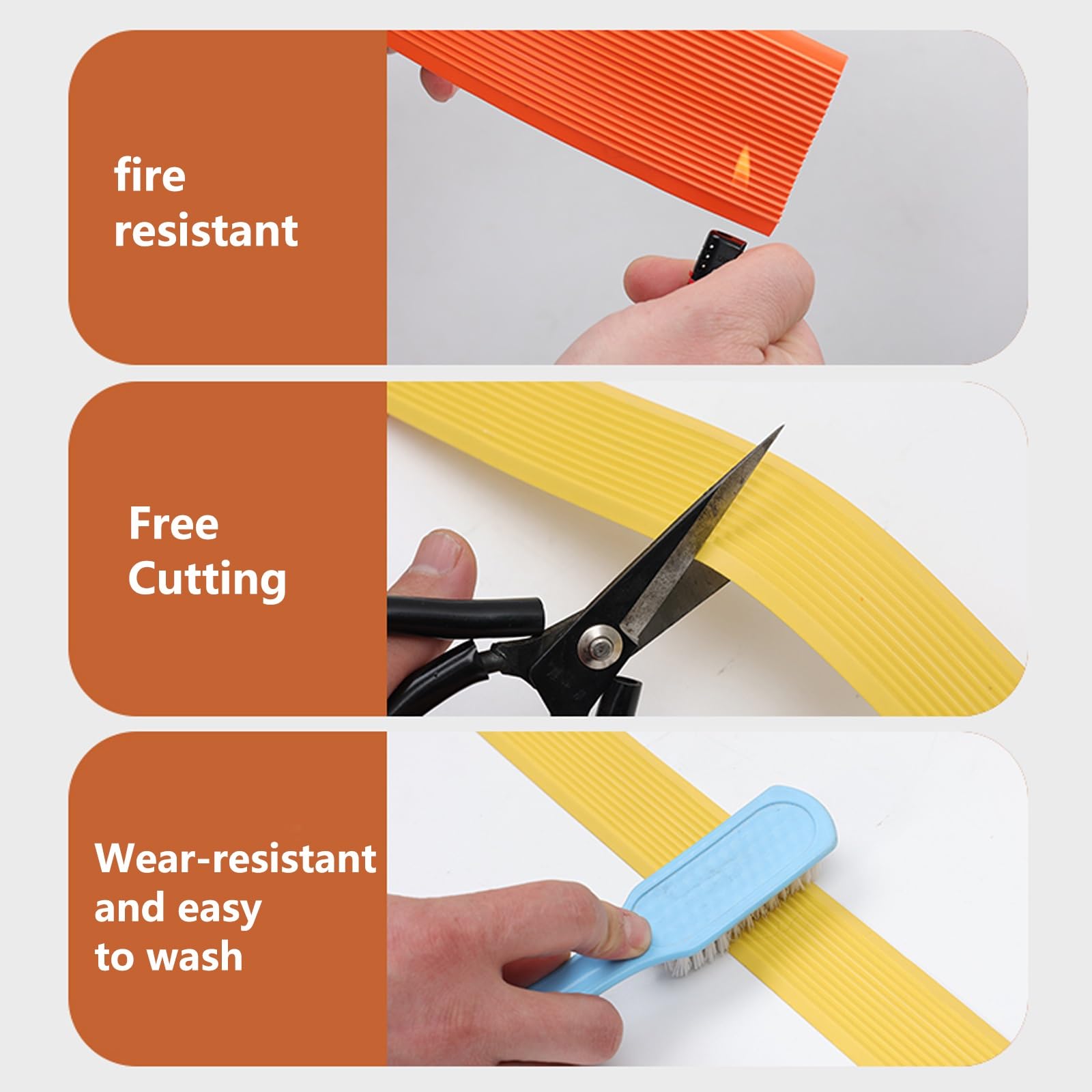 Tira De Vinilo Autoadhesiva Antideslizante Para Escalera, Borde De Escalón Antideslizante, Borde De Escalera De Goma De PVC, Para Peldaños De Interior Y Exterior, Esquina De Gomma Para Cantos(Orange,1