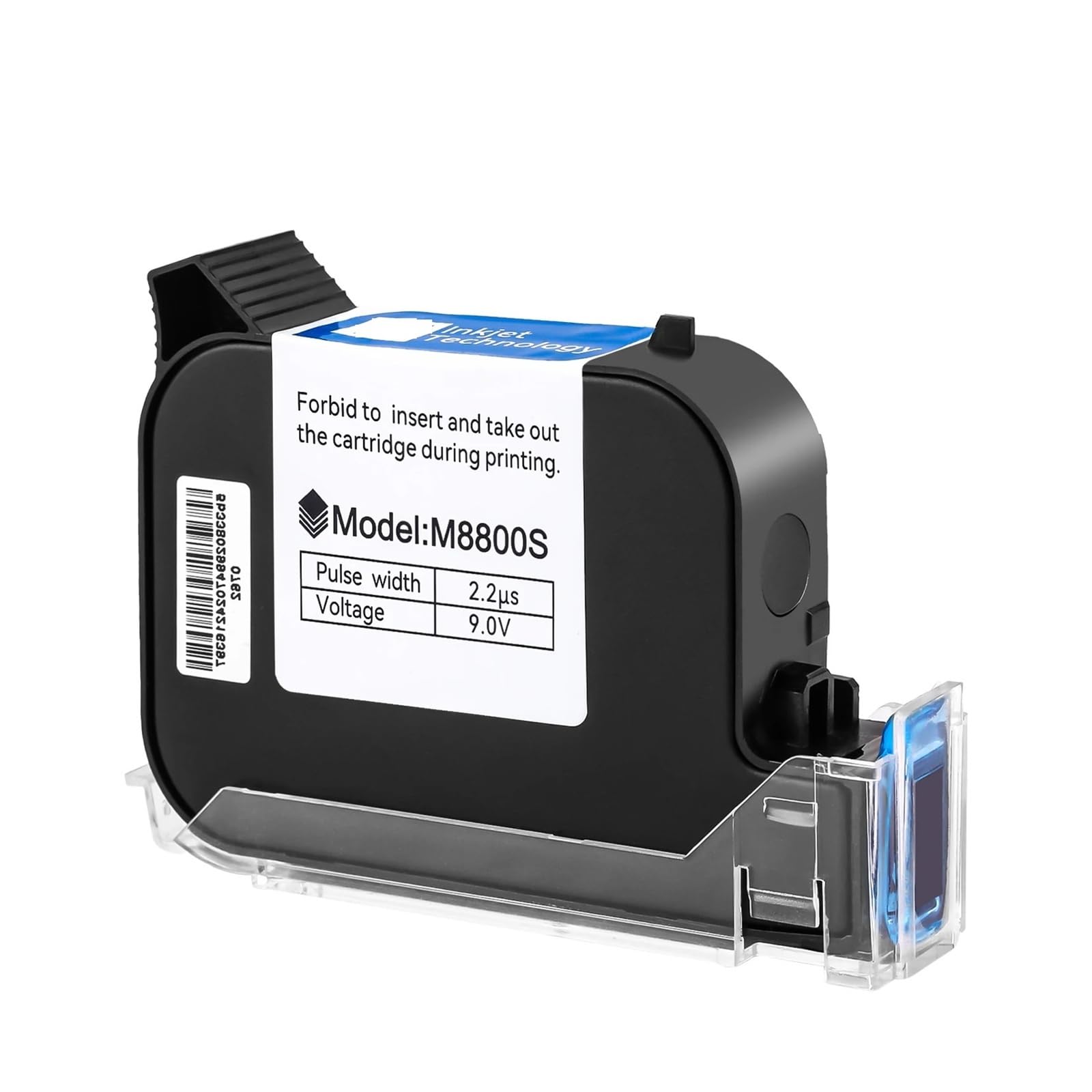 Cartuccia for stampante a getto d'inchiostro portatile online da 1/2/3/5 pezzi, inchiostro solvente impermeabile ad asciugatura rapida nero da 12,7 mm Su Cartone, Legno(1PCS)
