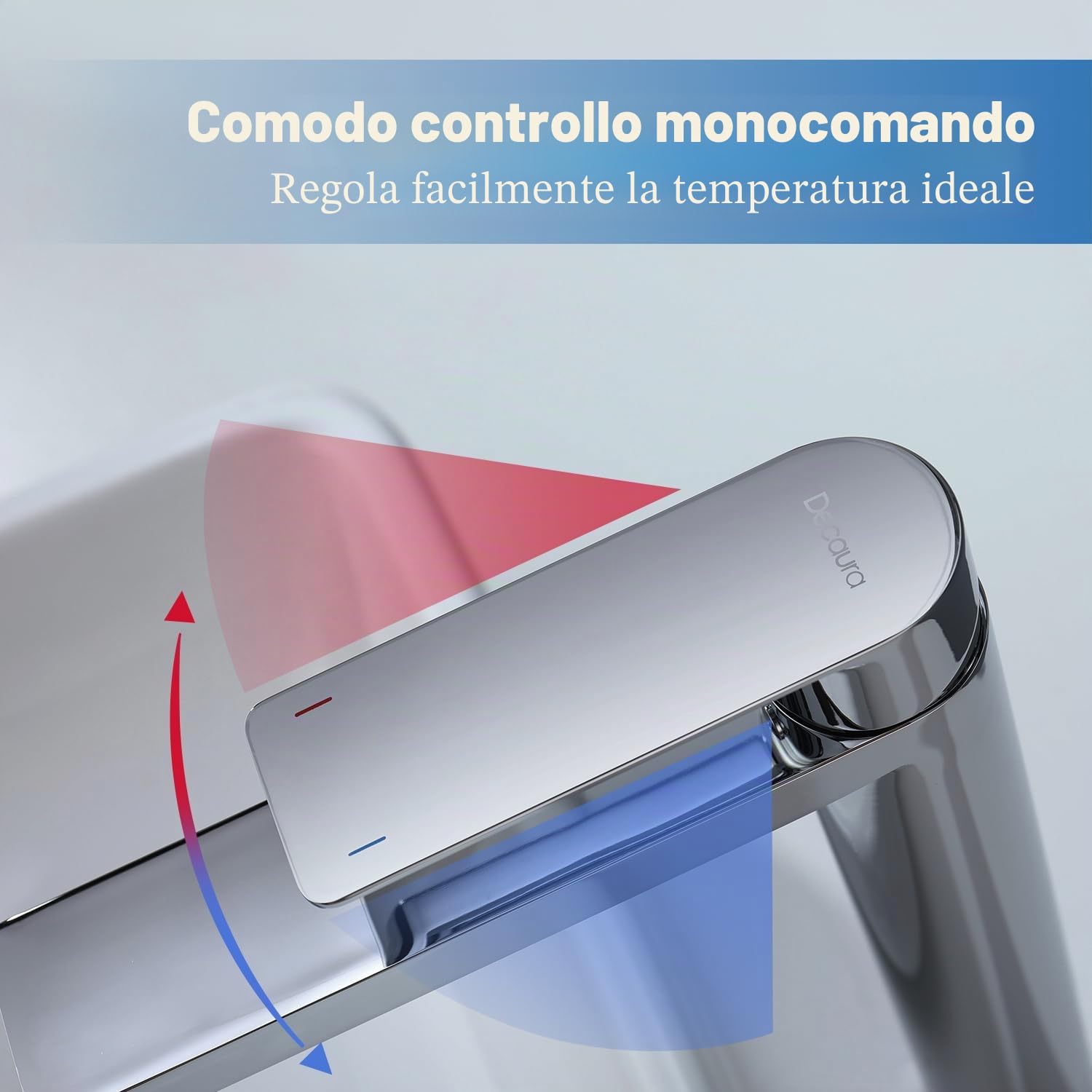 Decaura Rubinetto Bagno Lavabo Alto cromato con bocca alta 250mm, Miscelatore Monocomando per Lavabo Fredda e Calda Regolabile in acciaio inox