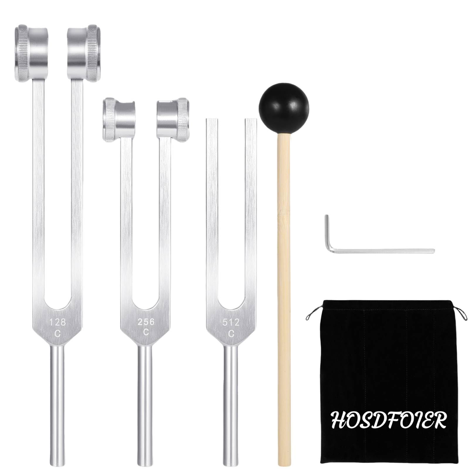 tuning forks for healing set 128hz 256hz 512hz tuning fork with reflex hammer for healingfrequency instrumentsound therapychakrayoga and meditation tools silvery stress relief gift