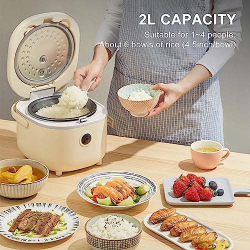 Bear Multifunctional 4 Cups(Uncooked) Rice Cooker with Steamer and 6 Rice Cooking Functions for 2-3 People - Perfect for White/Brown Rice, Porridge, and Soup - Image 5