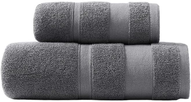 Cotton Towel Set White Hand Towel 34x74cm Large Bath Towel 70x140cm Bathroom Supplies(Gray)