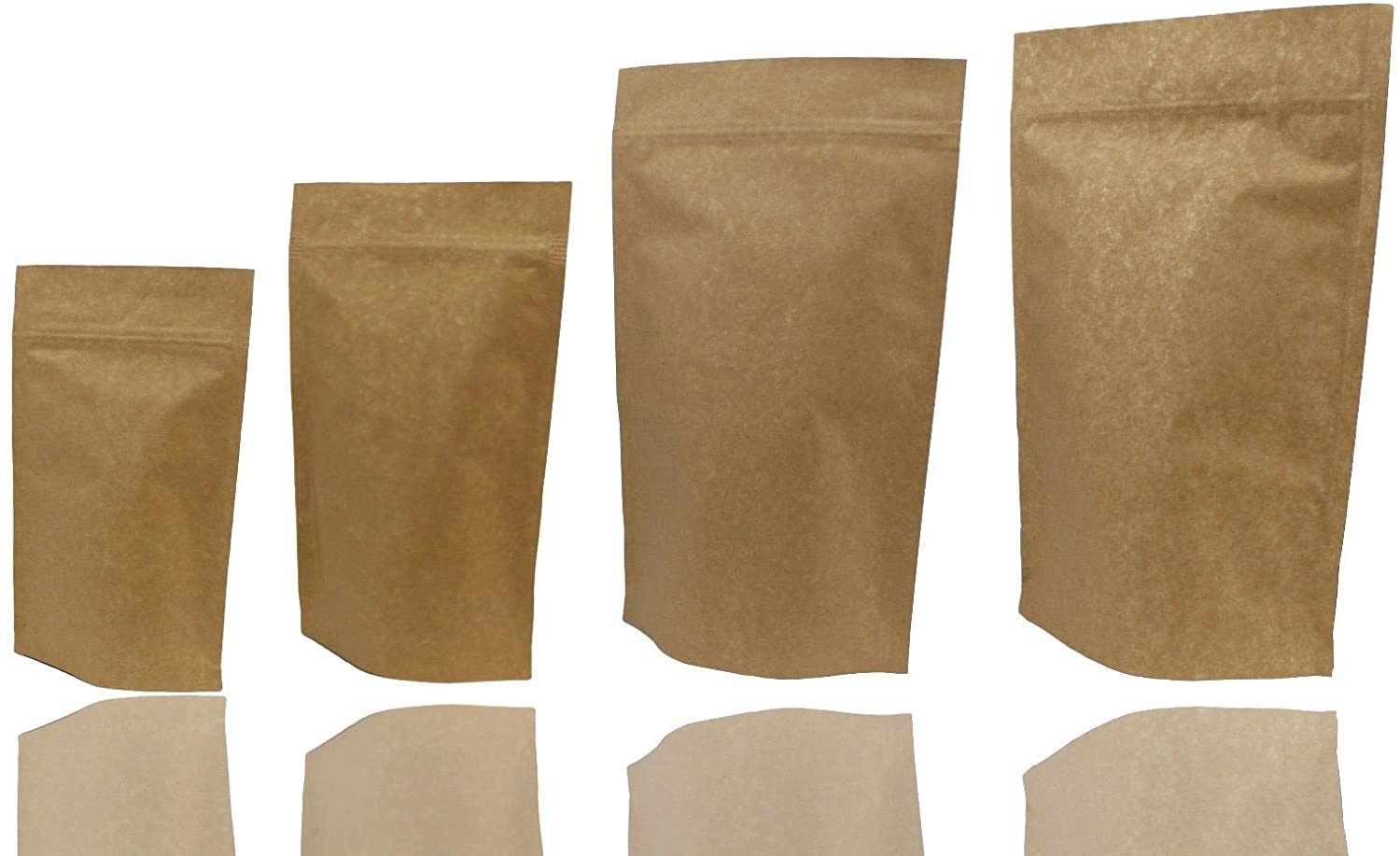 Jamo Solutions | 100pcs, 750ml | Stand up Kraft Paper/Aluminium Pouch/Heat Seal/Zip Lock/Food Grade (160x270mm)