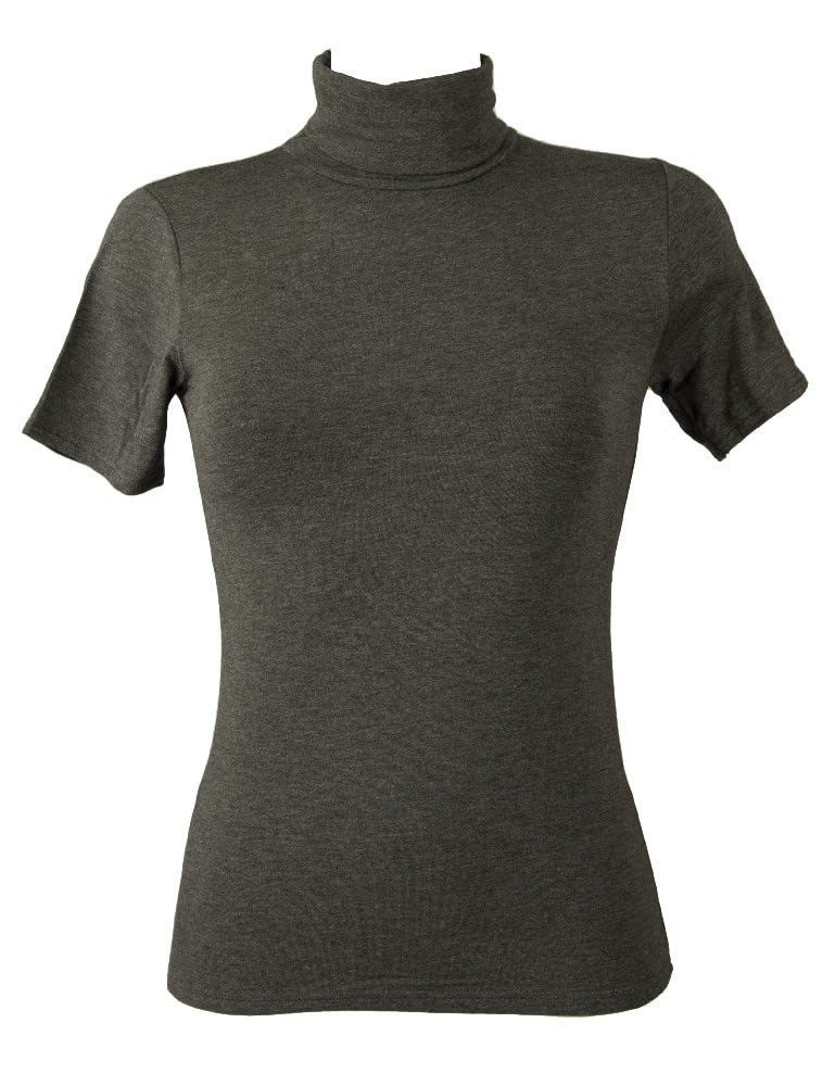 RAGNO Woman Turtleneck Cyclist Half Sleeve high Neck Warm Viscose Under Jacket Article 076627 T -Soft MC HIGH Neck, 202MK Ardesia Melange, I 3 - F 42/38 - D 44 - UK 34/14 - USA S/M