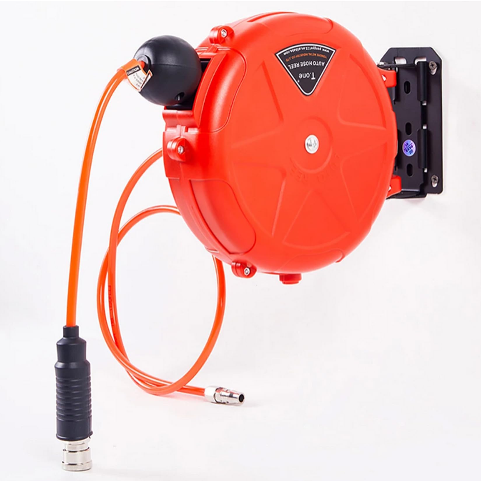 10M Compressor Hose Reel Retractable Automatic Rewind Tool Commercial Reel with Swivel Bracket Quick Coupler Air Compressor