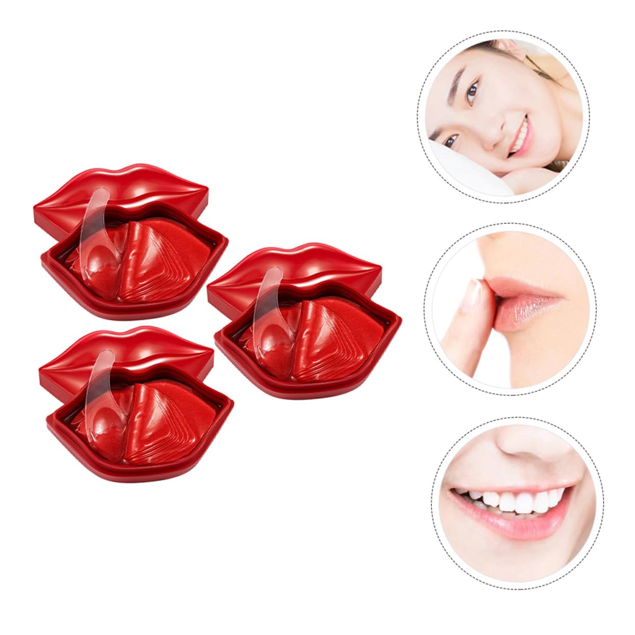 Lippenmaske 60 Stück Allantoin, Rot, Feuchtigkeitsspendend